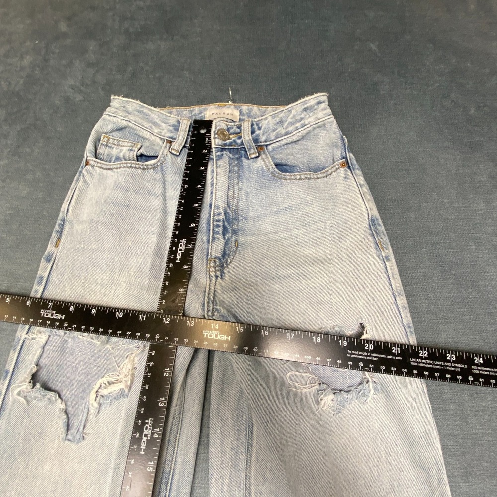 Pacsun 90s Boyfriend Jeans Womens 23 Blue Light Wash Distressed Straight Leg - Picture 8 of 16